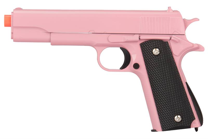 M1911 Replica Full Metal Two Tone Pink Airsoft Spring Pistol 6MM BB Gun - Tophatter's Army Products & Self Defense Collectible Weapons - Tophatter Daily Deals
